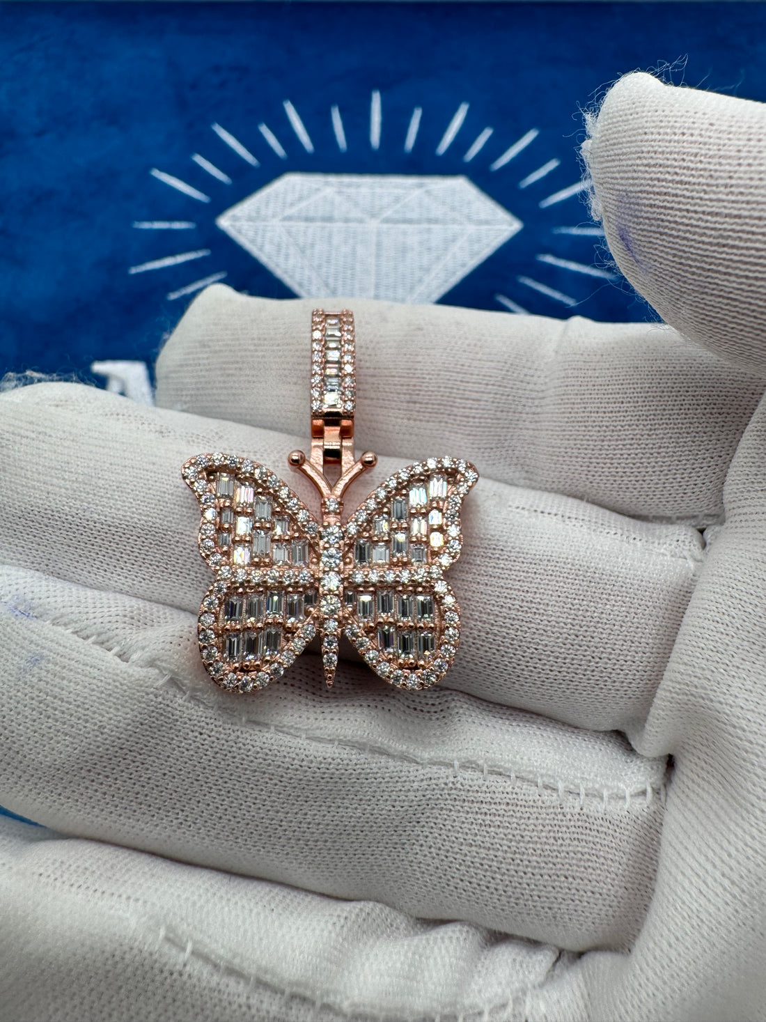 VVS1 Moissanite “butterfly” pendant